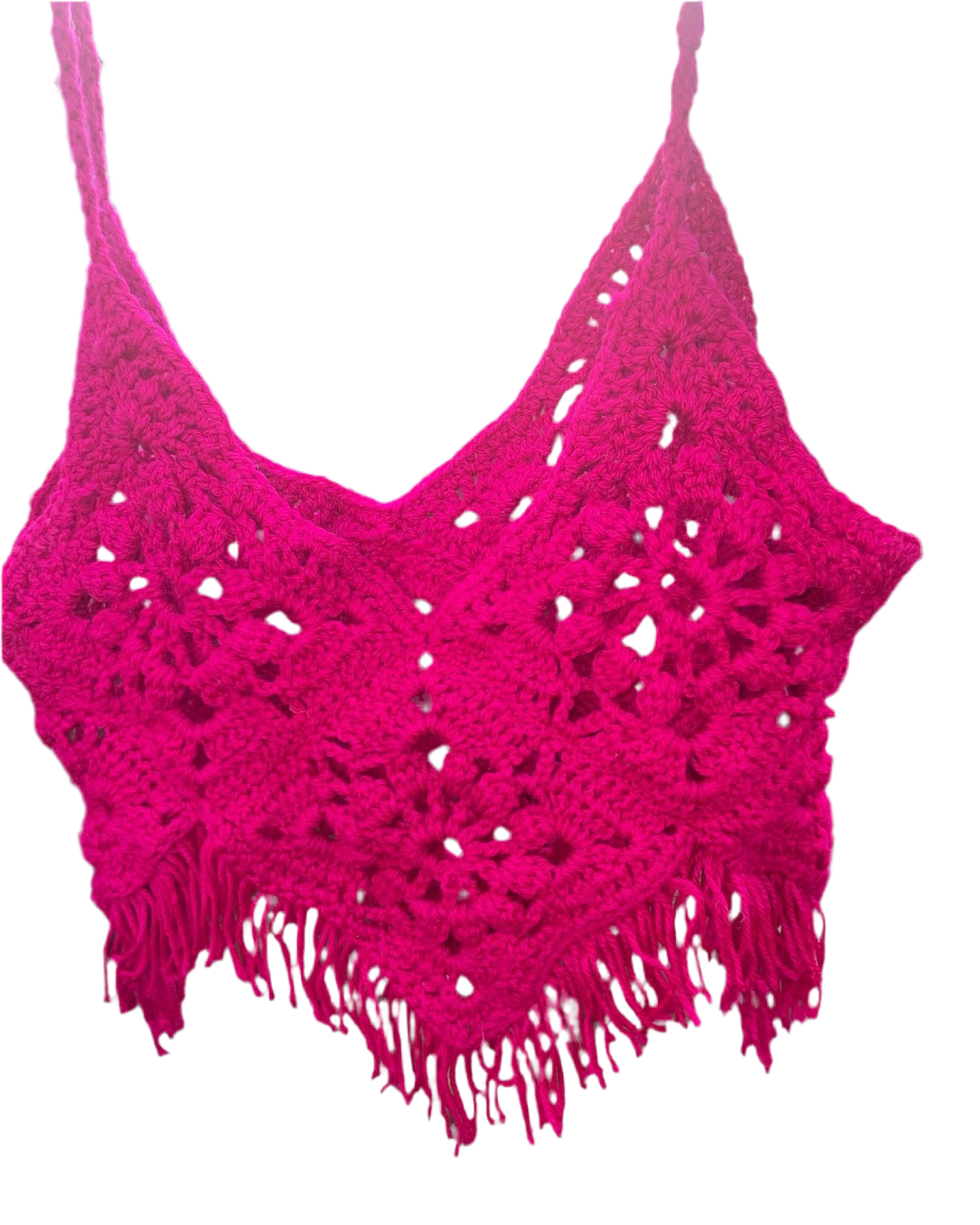 Pink Frill Crochet Crop Top